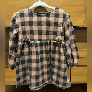 Zara Plaid Long Sleeve Dress